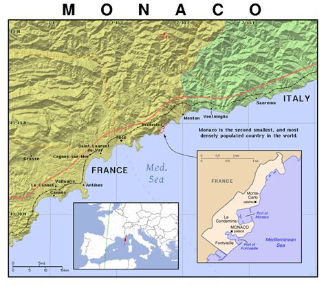 Monaco Regionen Karte