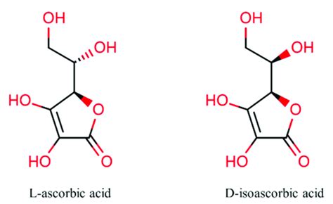 Structures of L-ascorbic acid and its stereoisomer. | Download ...