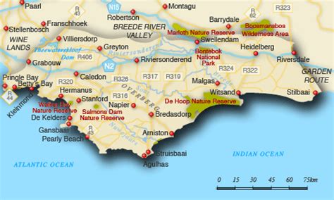 Map of Overberg - Overberg map, South Africa