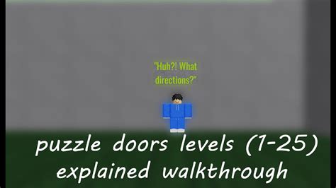 Roblox puzzle doors levels (1-25) EXPLAINED WALKTHROUGH - YouTube