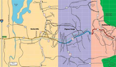 Map Smoky Mountains area | Area map for Pigeon Forge & Gatlinburg