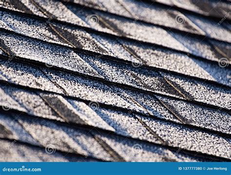 Frost on a Newly Shingled Roof Creating an Interesting Design. Stock Photo - Image of shingled ...