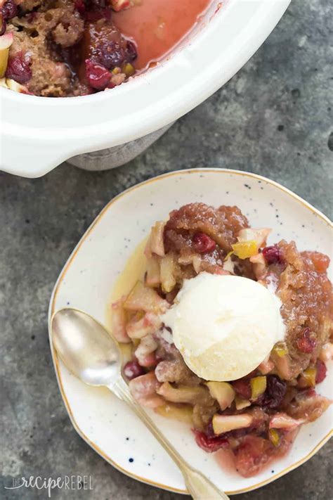 Slow Cooker Cranberry Apple Cobbler Recipe + VIDEO