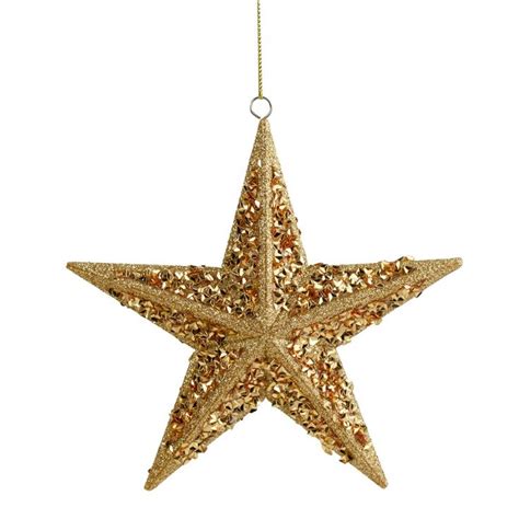 Northlight 5.5" Gold Star Shaped Glittered Christmas Ornament ...