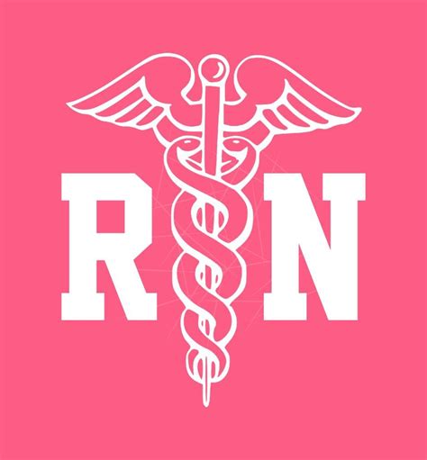 Pink RN nurse t with caduceus symbol PNG Free Download - Files For Cricut & Silhouette Plus ...
