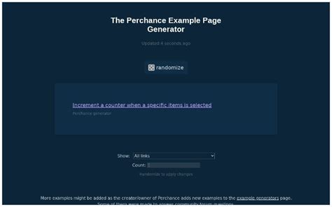 Perchance Example Page Generator