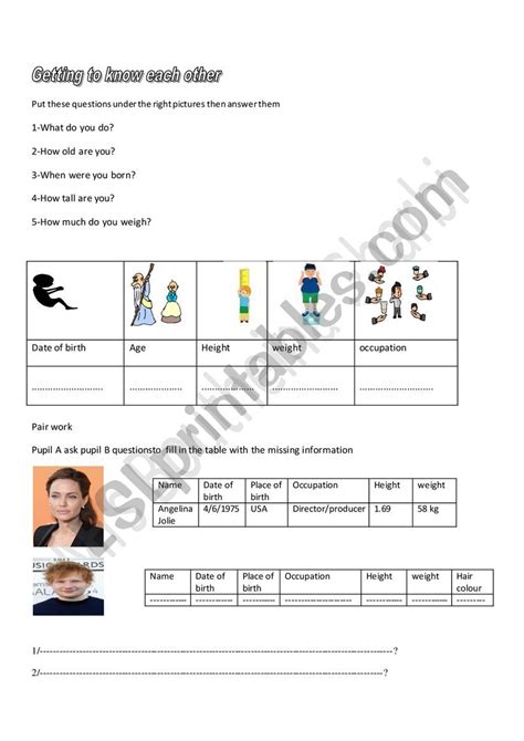 getting to know each other - ESL worksheet by smartboutheina