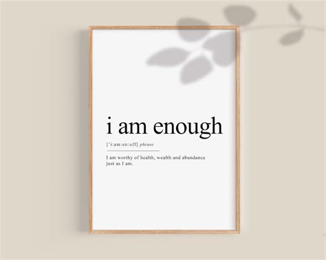 I AM Enough Poster, Manifestation Poster Manifest Print Affirmation Wall Art Law of Attraction ...