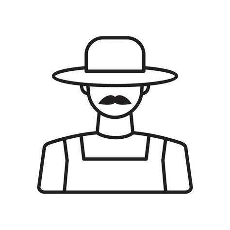 farmer outline icon 12860810 Vector Art at Vecteezy