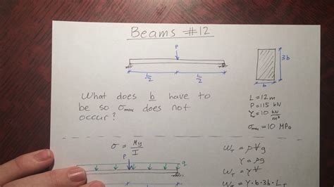 Beams - 12 - Bending Stresses in Beams Example #4: Design of Cross ...