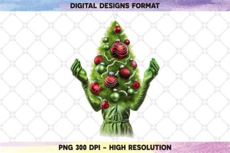 Christmas Tree Hand Green Gremlins PNG Graphic by Bolder Design Studio ...