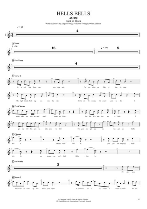 Hells Bells Tab by AC/DC (Guitar Pro) - Full Score | mySongBook