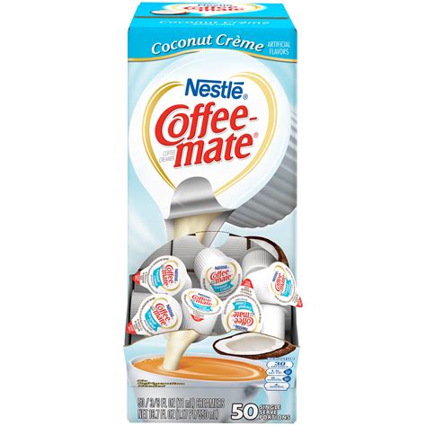 NESTLE COFFEE-MATE Coffee Creamer Coconut Crème Flavor, Liquid Creamer Singles, 0.375 fl oz, 50 ...