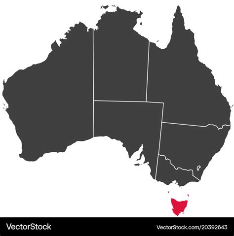 Map of australia - tasmania Royalty Free Vector Image