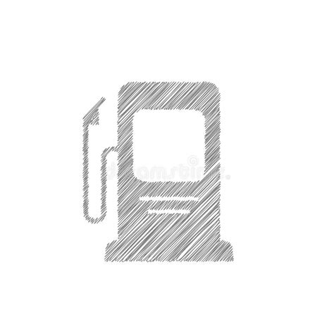 Gas Station Grey Sketch Vector Icon. Petrol Station Symbol Stock Vector - Illustration of petrol ...