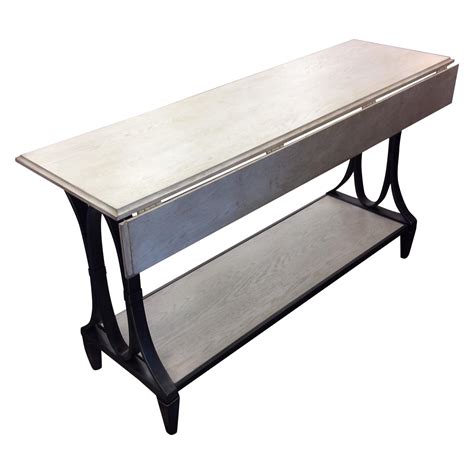 Industrial Drop Leaf Console | Sofa table with storage, Industrial sofa table, Industrial sofa