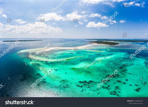 Aerial View Tropical Beach Island Reef Stock Photo 1246452877 ...