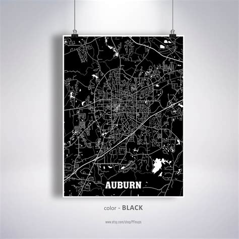 Auburn Map Print Auburn City Map Alabama AL USA Map Poster - Etsy