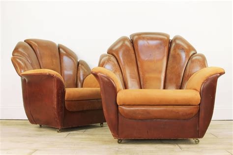 ART DECO LEATHER CLUB CHAIRS - Cooling & Cooling