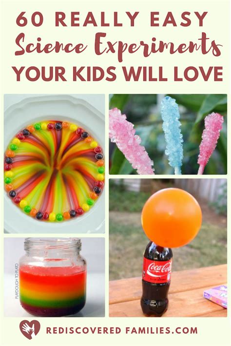 60 Very Simple Science Experiments Your Kids Will Love | Rediscovered Families | Easy science ...