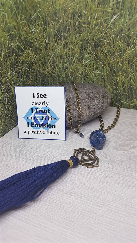 Third Eye Chakra Sodalite Gemstone Pendant Tassel Necklace & | Etsy