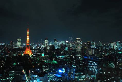 Night view of Tokyo tower stock image. Image of skyline - 10983983