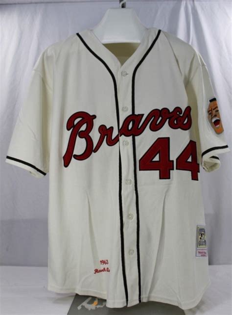 Atlanta Braves Hank Aaron #44 Jersey Mitchell & Ness Cooperstown Collection 52 #MitchellNess # ...