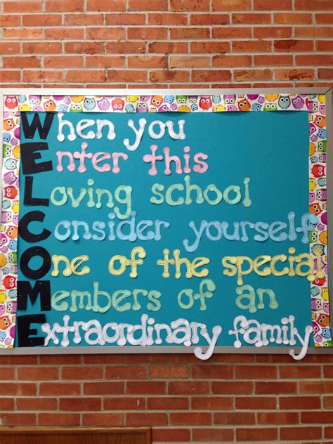 School Wide Bulletin Board in the cafeteria. | School bulletin boards, School classroom ...