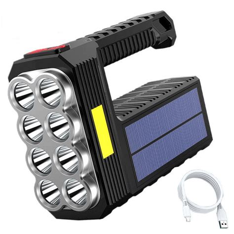 Waterproof Solar Torch Light High Power LED Rechargeable Flashlight - Flash Lighting and Camping ...