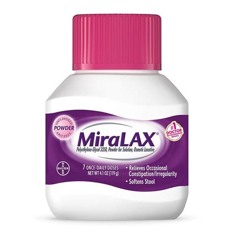 MiraLAX Laxative Powder For Gentle Constipation Relief, Stool Softener ...