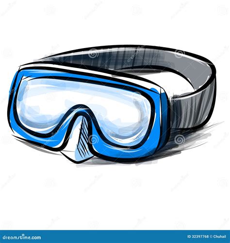 Diving Goggles Mask Fast Sketch Royalty Free Stock Photos - Image: 32397768