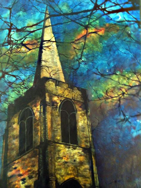 Gothic church with branches painting by EpicChris on DeviantArt