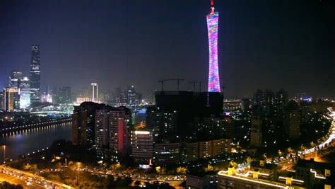 Night Panoramic View Of Guangzhou Stock Footage Video 3031150 ...