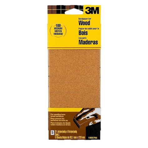 3M 3-2/3 in. x 9 in. 100 Grit Medium Garnet Sand Paper (6 Sheets-Pack) (Case of 20) 19037-20-CC ...