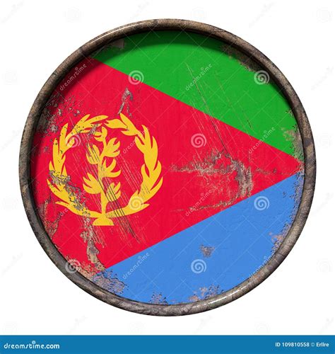 Old Eritrea flag stock illustration. Illustration of isolated - 109810558