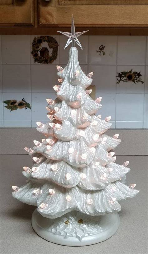 White Old Time Ceramic Christmas Tree - Etsy