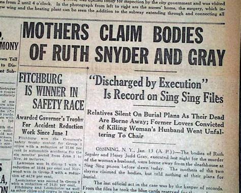 Ruth Snyder executed by electric chair... - RareNewspapers.com