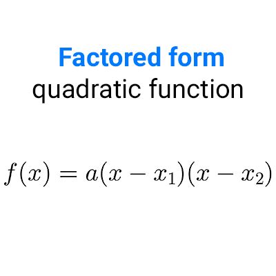 How to Write a Quadratic Function in Factored Form