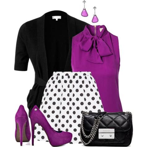 Black & Purple | Chic outfits, Womens fashion, Fashion outfits