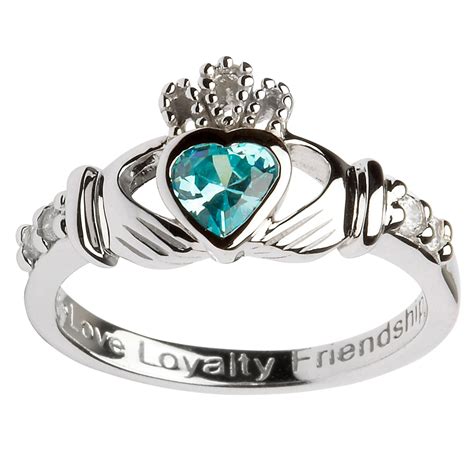 Claddagh March Birthstone Ring - Out of Ireland