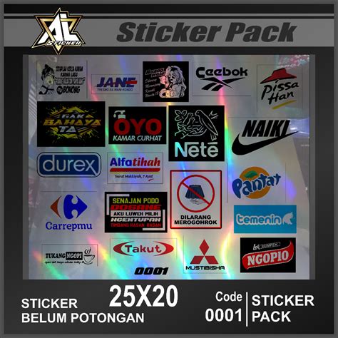 Jual SP 0001 ALIN STICKER PACK LOGO NYELENEH PLESETAN KEREN | Shopee ...