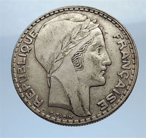 1933 FRANCE Antique Silver Coin 20 Francs LIBERTE EGALITE FRATERNITE ...