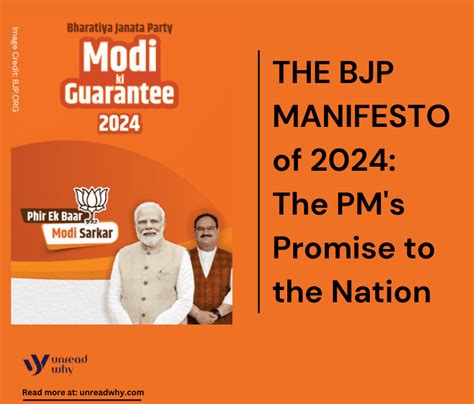 THE BJP MANIFESTO of 2024: The PM's Promise to the Nation