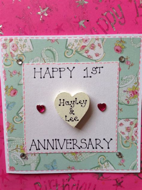 1st Anniversary Card | 1st anniversary cards, Anniversary cards, 1st ...