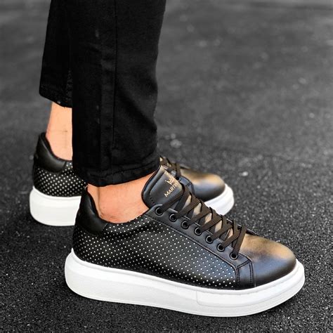 Men’s Designer Mesh Sneakers Shoes Black | Martin Valen