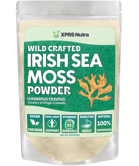 XPRS Nutra Irish Sea Moss Powder (Chondracanthus Chamissoi) - Premium Wildcrafted Seamoss Powder ...