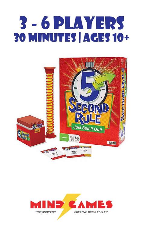 5 Second Rule Board Game | Board games, Card games, Mind games