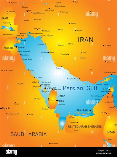 Persian Gulf Map Stock Photos & Persian Gulf Map Stock Images - Alamy