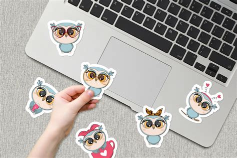 Cute Owls Printable Stickers. PNG. – MasterBundles