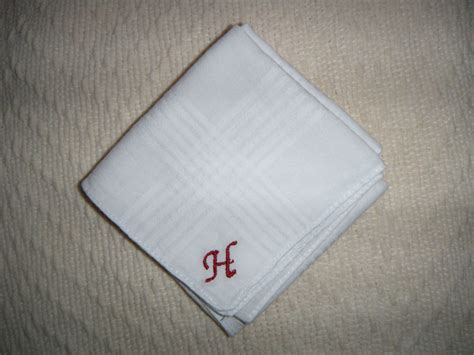 Monogrammed Handkerchiefs Two Mens Handkerchiefs